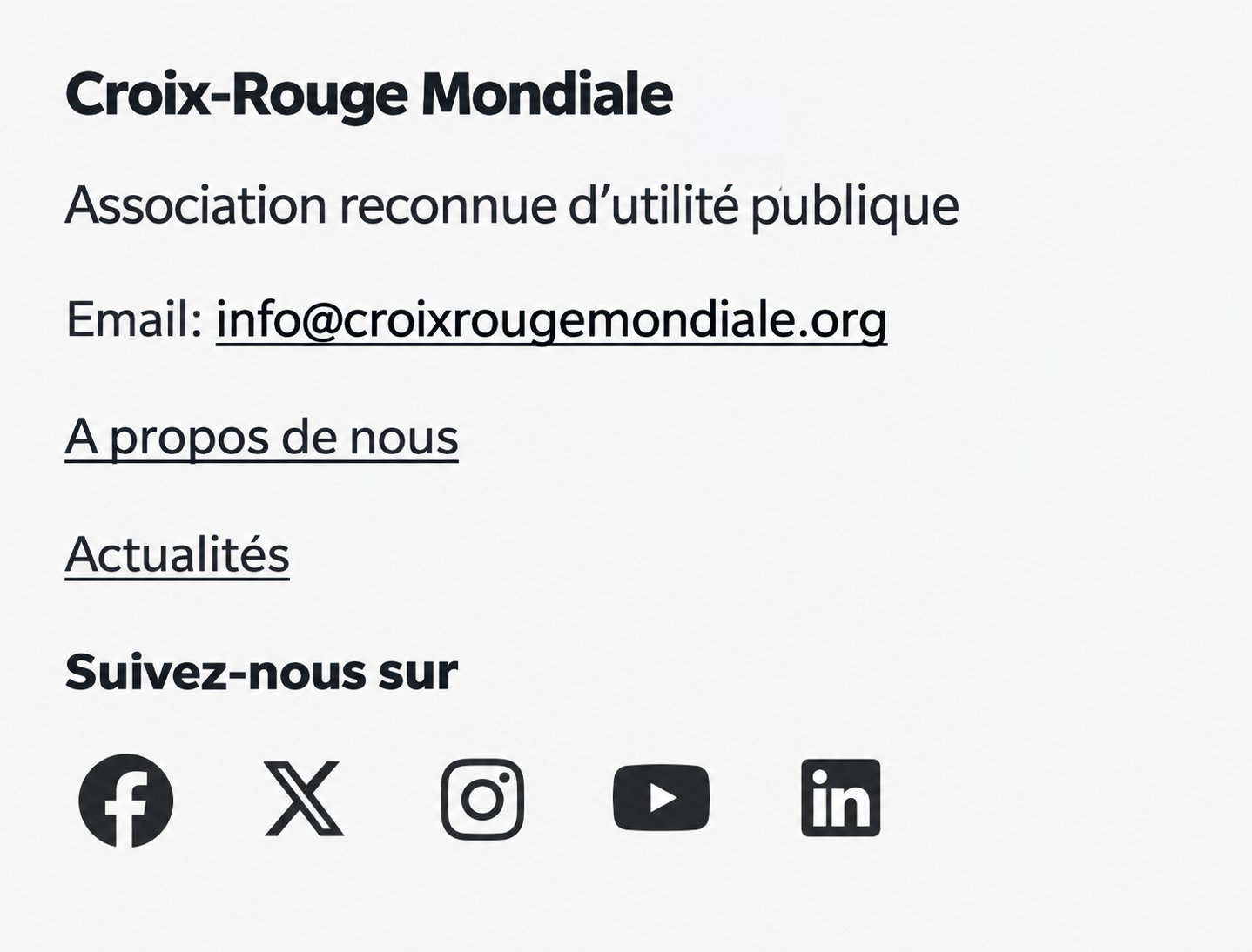 Croix-Rouge Mondiale — contacts et réseaux sociaux
